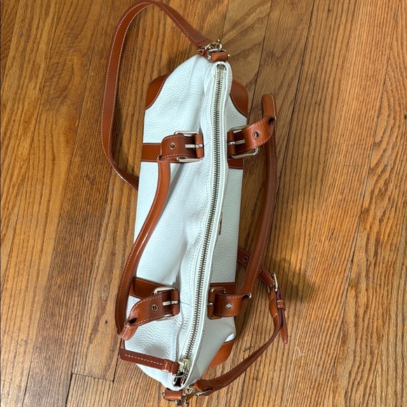 Dooney & Bourke Large Domed Satchel White Pebble Leather Y2K vintage retro - Picture 12 of 16